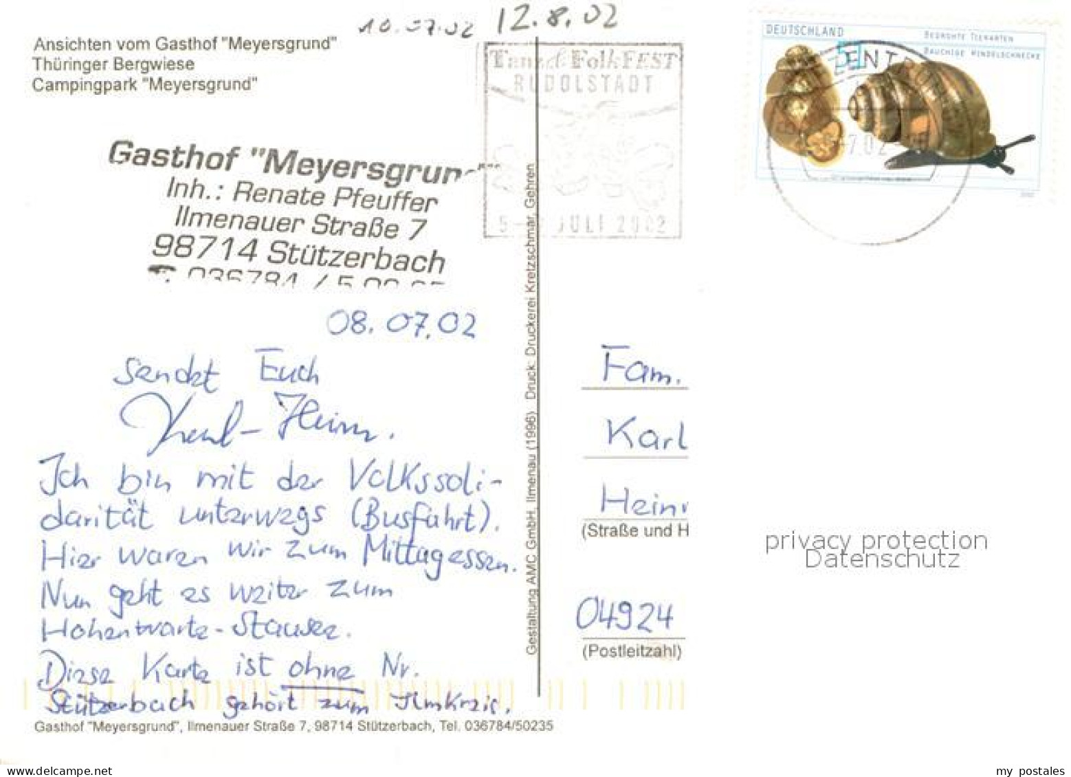 73654134 Stuetzerbach Gasthof Meyersgrund Campingpark Gaststube Stuetzerbach - Autres & Non Classés