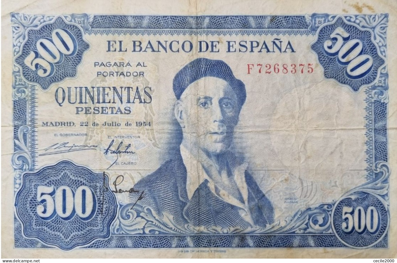 BILLET ESPAGNE SPAIN BANKNOTE 500 PESETAS 1954 VF / MBC BILLETE ESPAÑA *COMPRAS MULTIPLES CONSULTAR* - 500 Pesetas