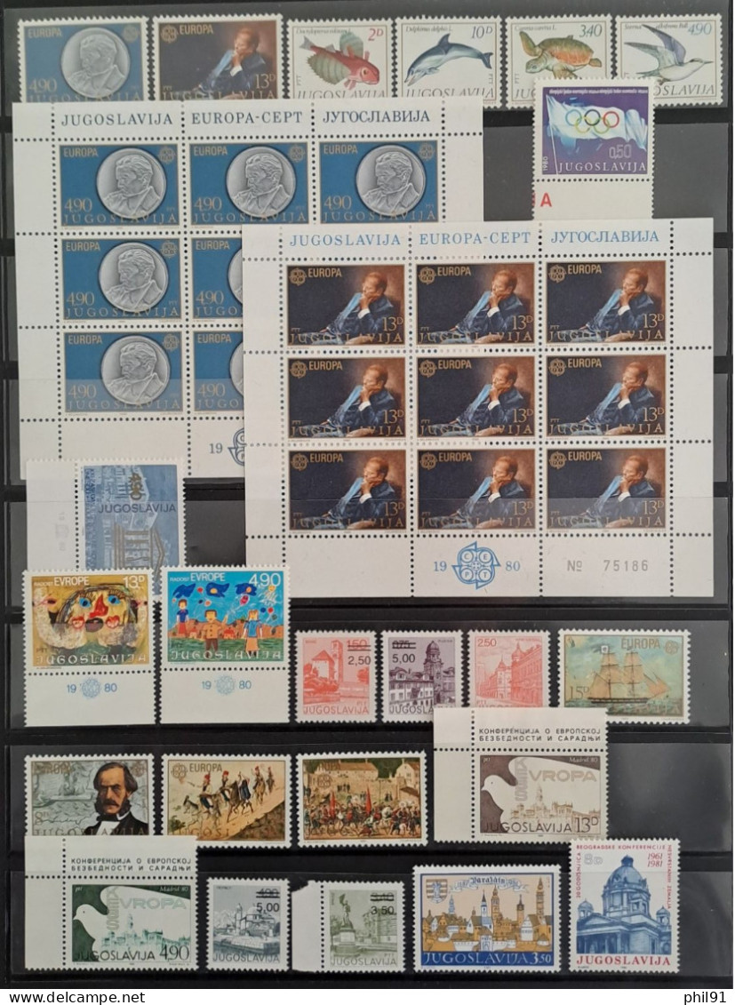 YOUGOSLAVIE    Petite Collection De Timbres Neufs Entre Les Années 1970 Et 1983 - Verzamelingen & Reeksen