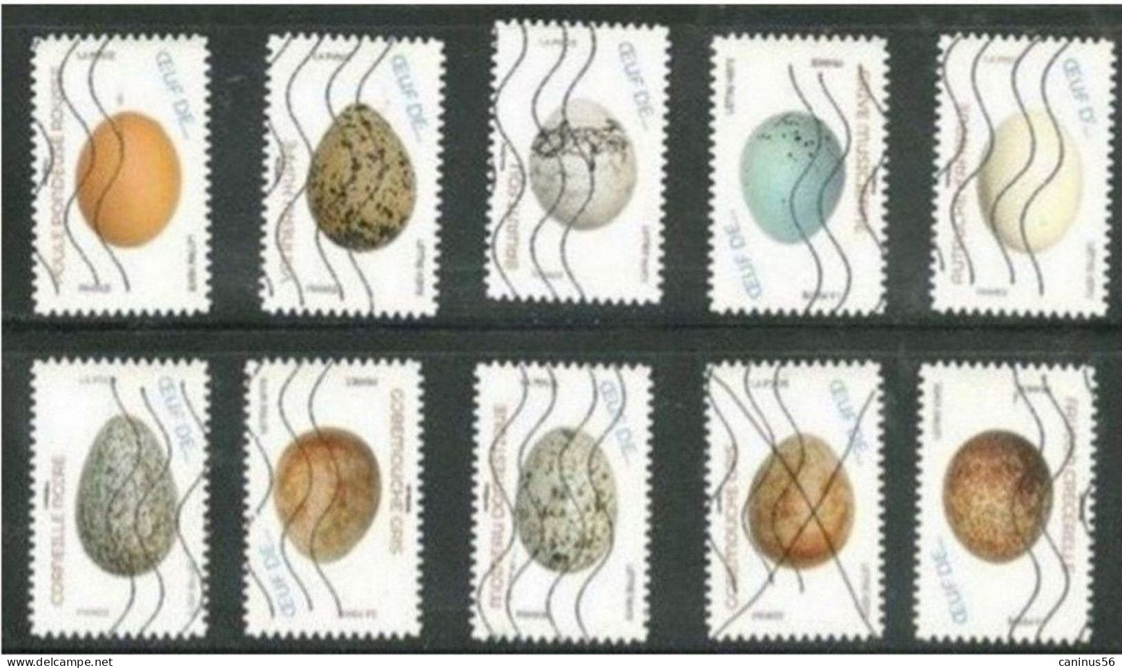 2020 Yt AA 1839 1840 1841 1842 1845 1846 1848 1849 1850 (o) Oeufs D'oiseaux - Used Stamps