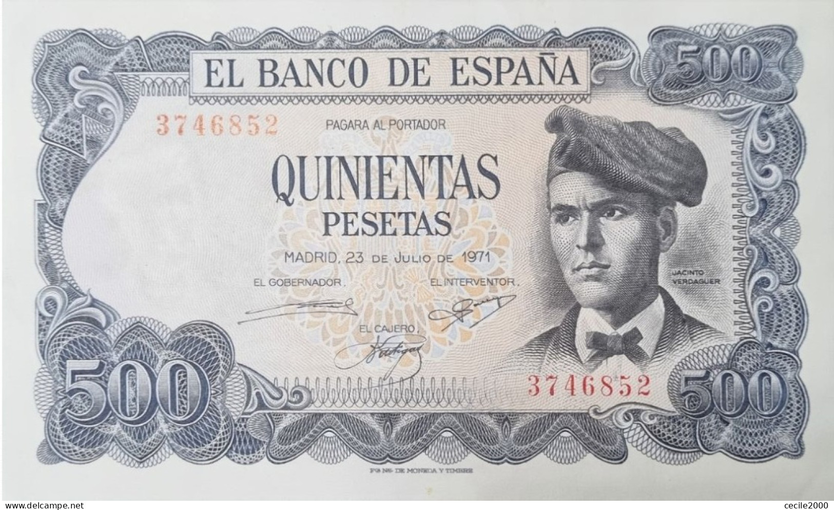 SIN SERIE* BILLET ESPAGNE SPAIN BANKNOTE 500 PESETAS 1971 UNCIRCULATED AUNC BILLETE ESPAÑA *COMPRAS MULTIPLES CONSULTAR* - 500 Peseten