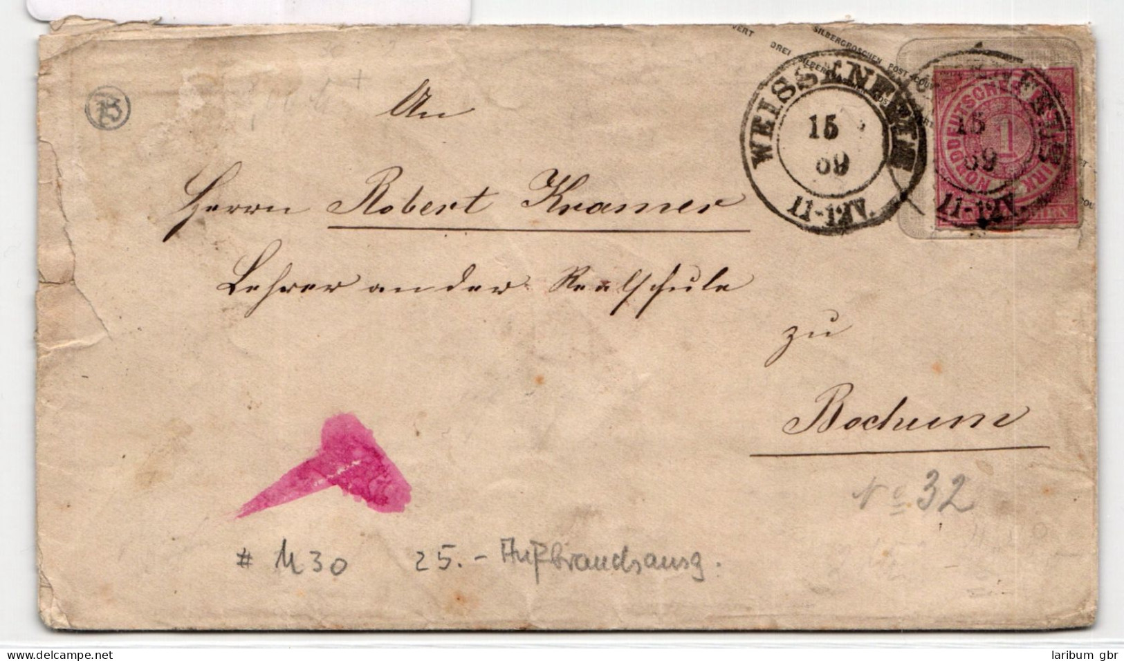 Norddeutscher Bund U30A Als Ganzsache Aufbrauchsausgabe #BD012 - Postal  Stationery