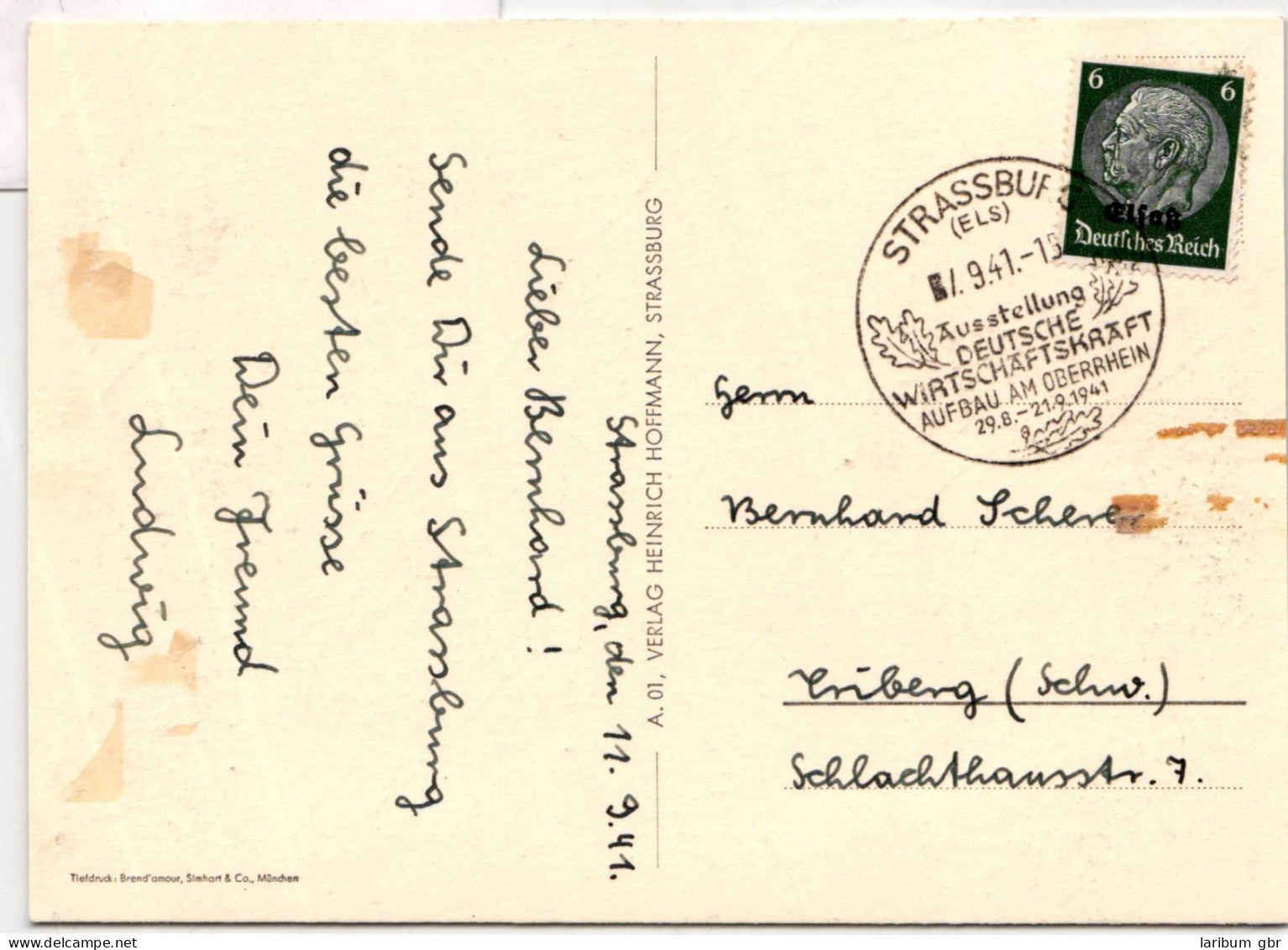 Deutsche Besetzung 2.WK Elsaß 4 Auf Postkarte Deutsche Wirtschaftskraft #BD109 - Occupation 1938-45