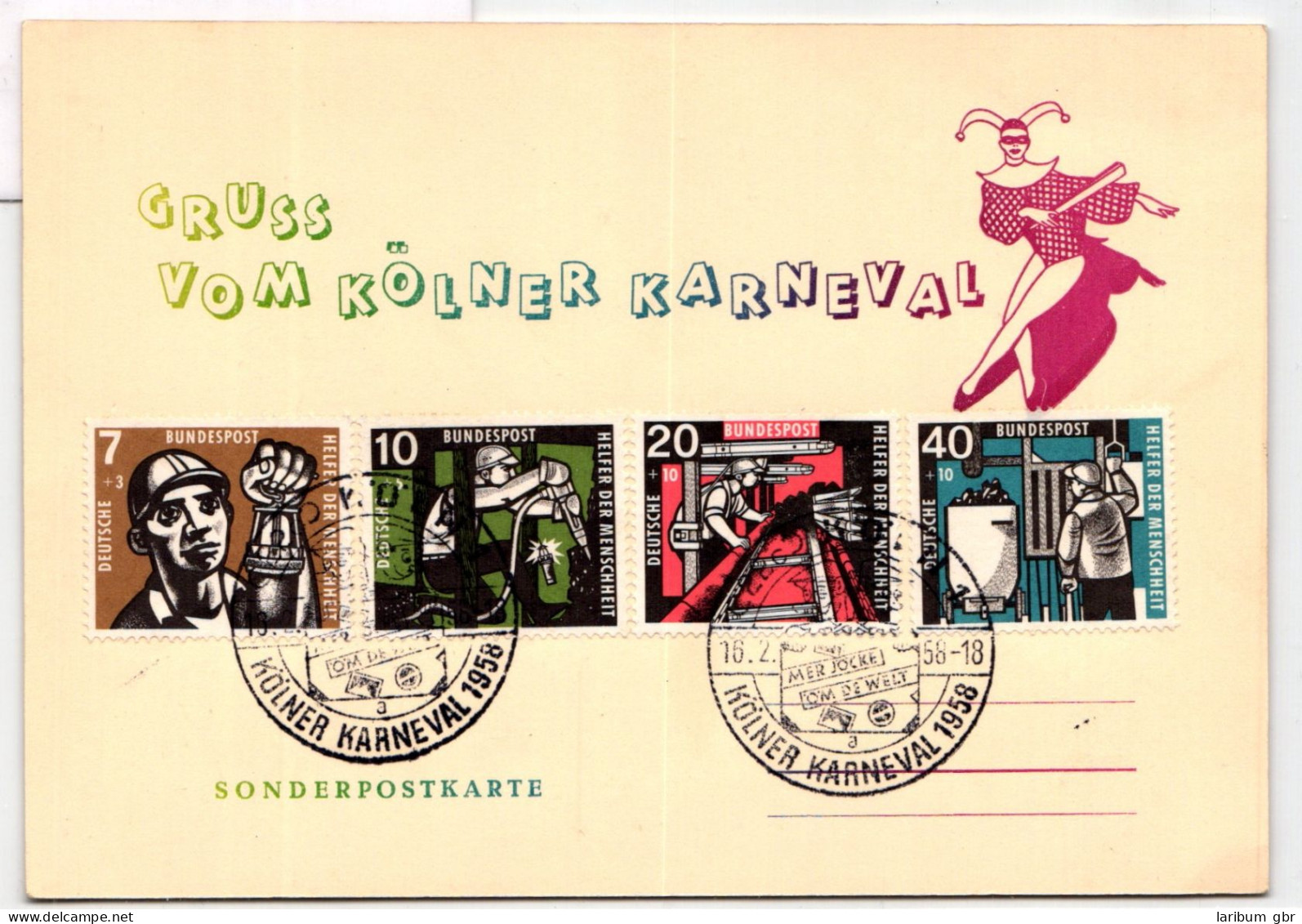 BRD 270-273 Auf Postkarte Gruss Vom Kölner Karneval #BD099 - Sonstige & Ohne Zuordnung