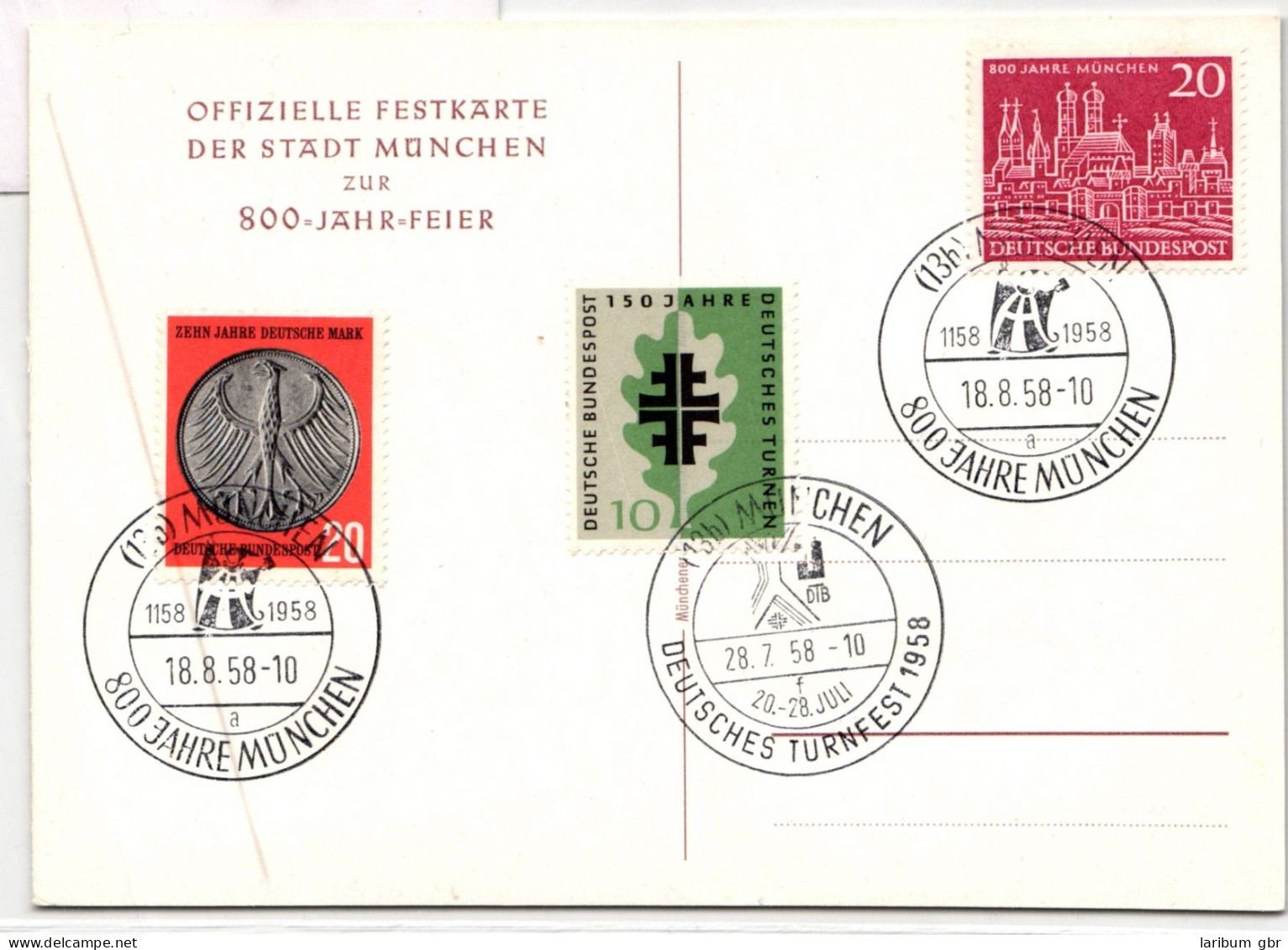 BRD 289 U.a. Auf Postkarte 800 Jahre München Festkarte #BD111 - Autres & Non Classés