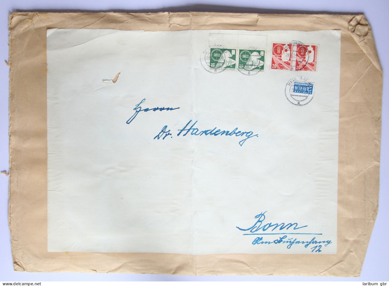 BRD 168-169 Auf Brief Als Mischfrankatur Großbrief, Portogerecht #BD112 - Other & Unclassified