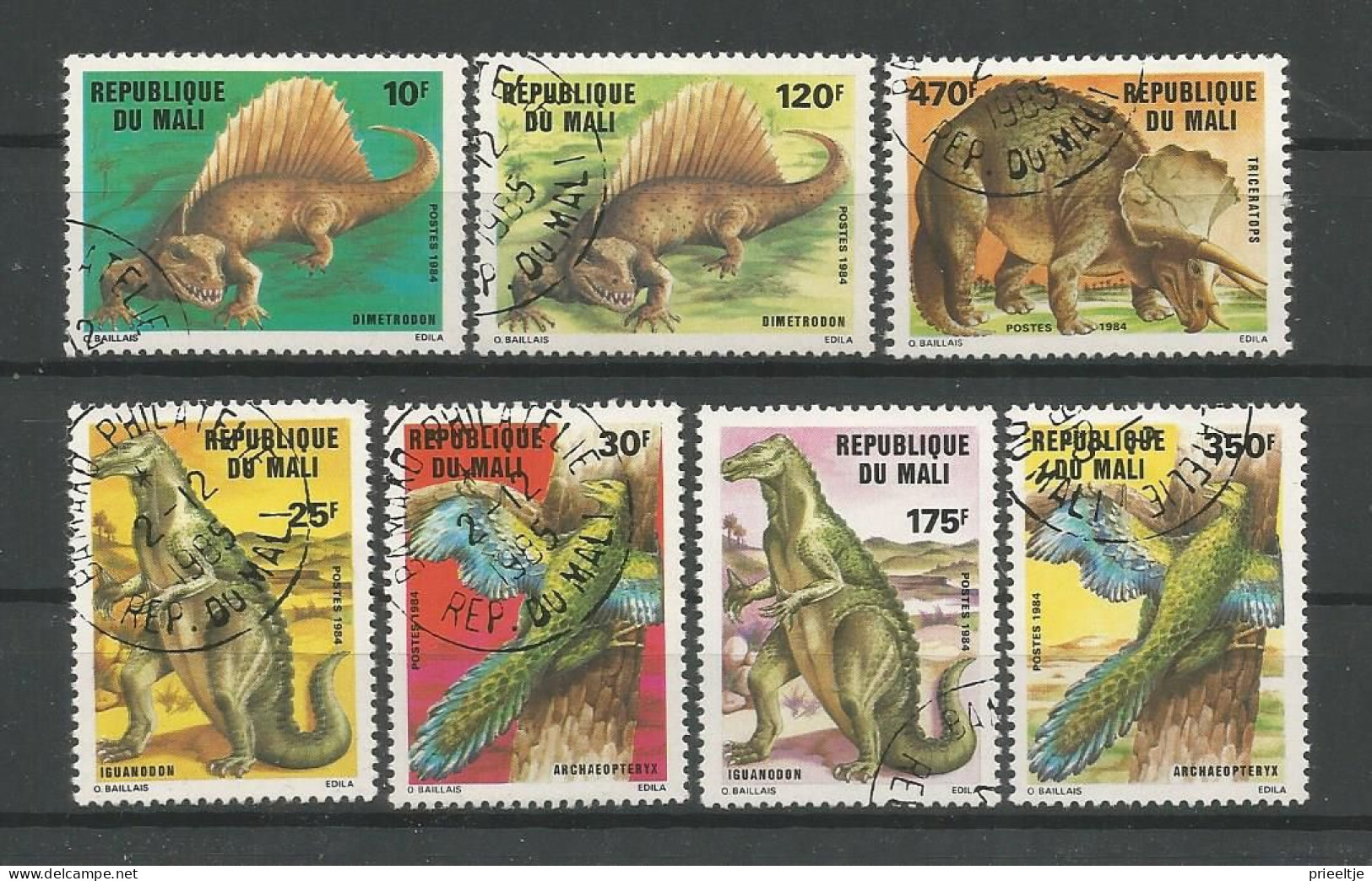 Mali 1984 Prehistoric Fauna  Y.T. 503/509 (0) - Malí (1959-...)