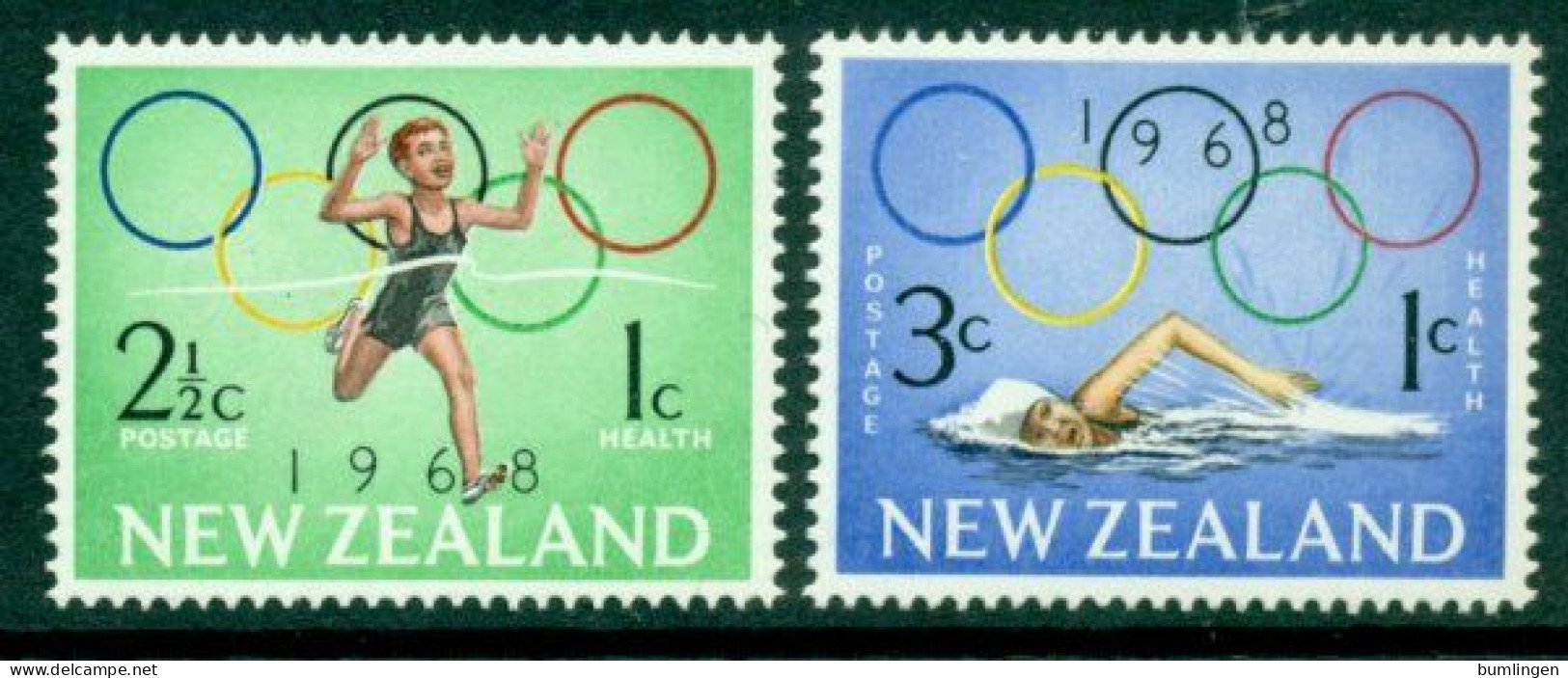 NEW ZEALAND 1968 Mi 487-88** Health – Olympic Summer Games, Mexico [B858] - Sommer 1968: Mexico