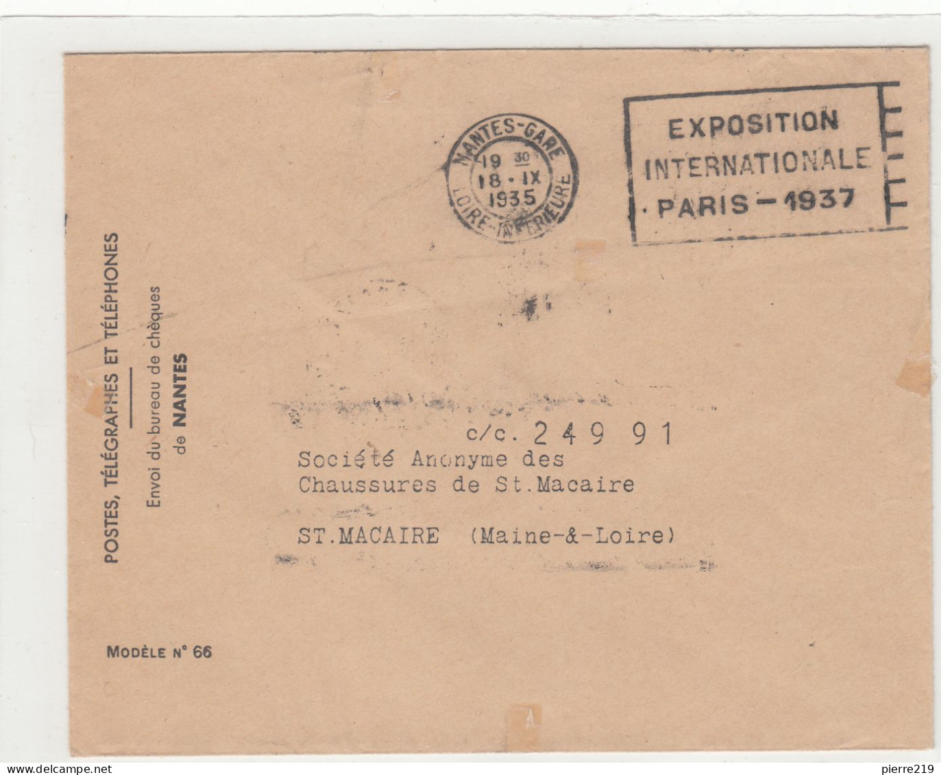 Lettre Cover Nantes CCP Juery Tri Porteurs - Briefe U. Dokumente