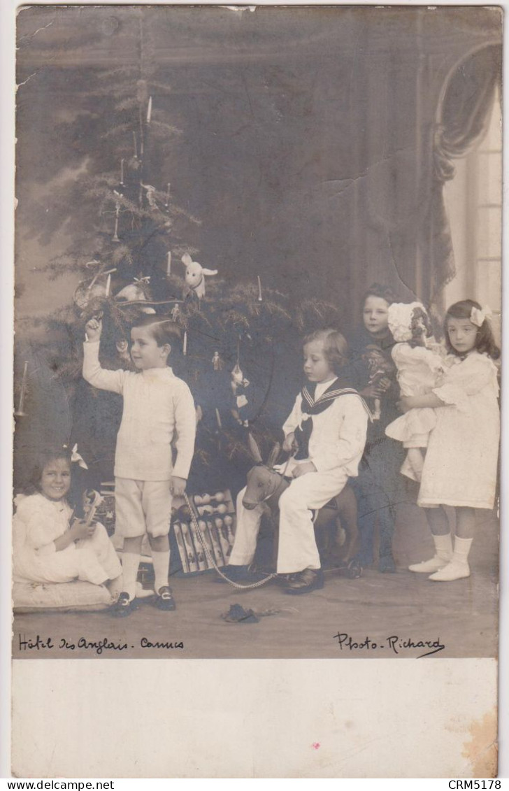 CPA- PHOTOGRAPHIE-ENFANTS-ARBRE DE NOEL-HOPITAL DES ANGLAIS-CANNES-PHOTO RICHARD - Photographie