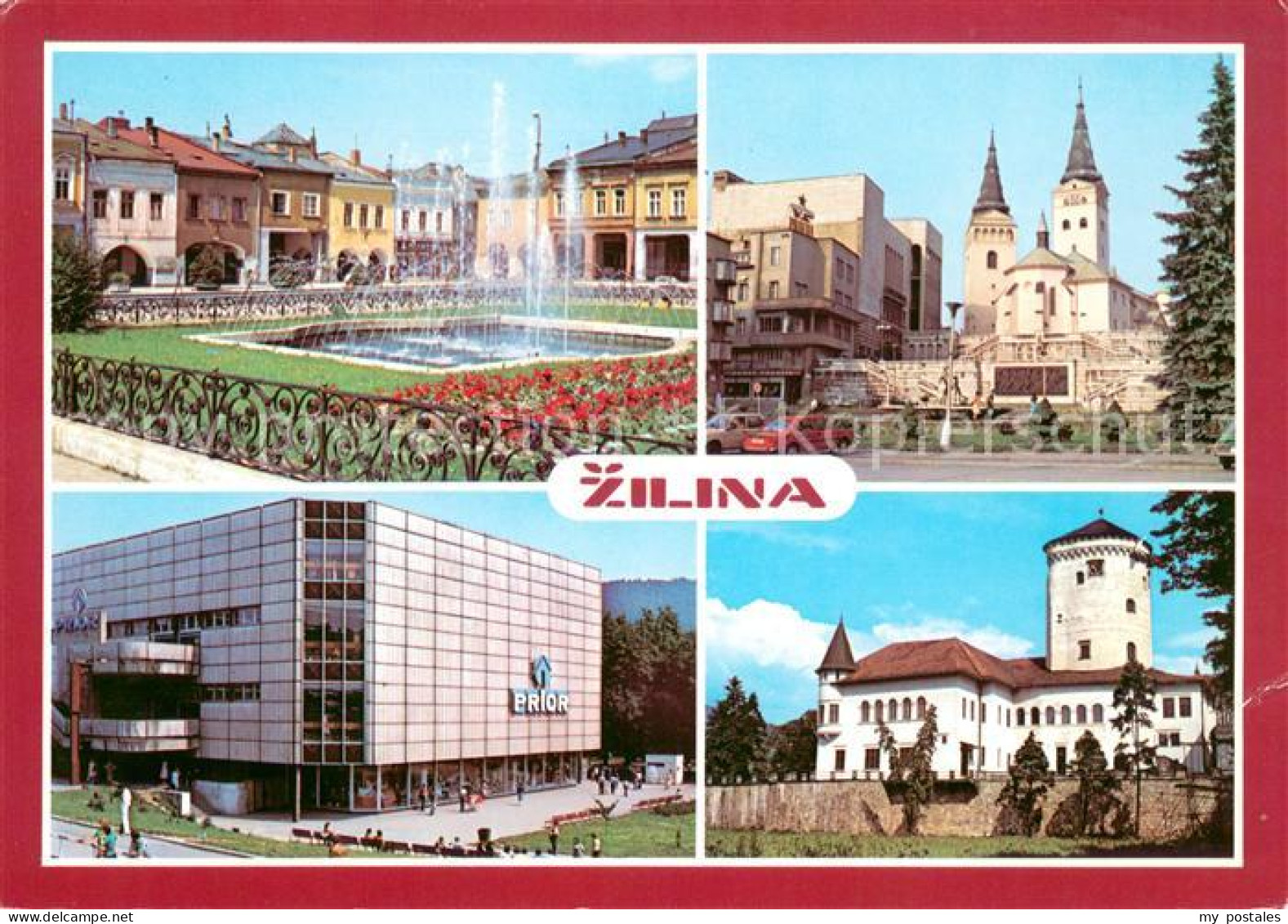 73653894 Zilina Platz Wasserspiele Kirche Einkaufszentrum Schloss Budatin Zilina - Slovaquie