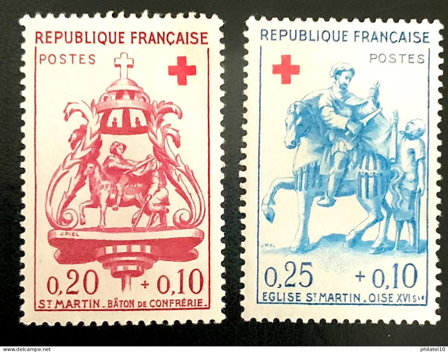 1960 FRANCE N 1278/79 CROIX ROUGE ST MARTIN - NEUF* - Unused Stamps