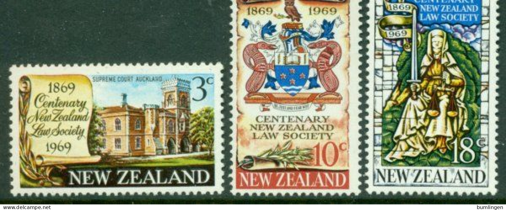 NEW ZEALAND 1969 Mi 499-501** 100th Anniversary Of The Jurist Organisation [B864] - Sellos