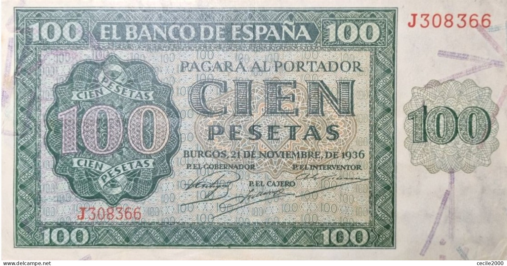BILLET ESPAGNE SPAIN BANKNOTE 100 PESETAS 1936 AUNC BILLETE ESPAÑA EBC *COMPRAS MULTIPLES CONSULTAR* - 100 Pesetas