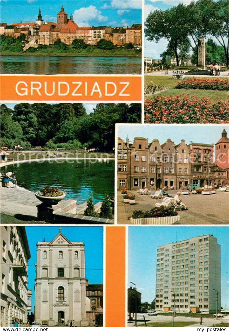 73653875 Grudziadz Graudenz Blick Ueber Die Weichsel Denkmal Schwanenteich Markt - Pologne