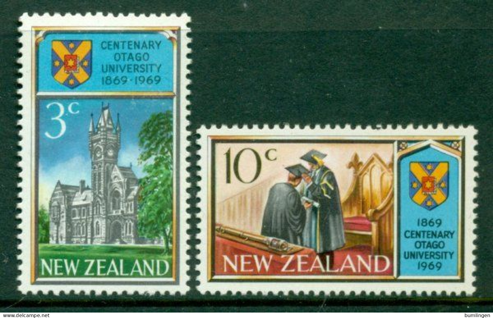 NEW ZEALAND 1969 Mi 502-03** 100th Anniversary Of The Otago University [B865] - Postzegels