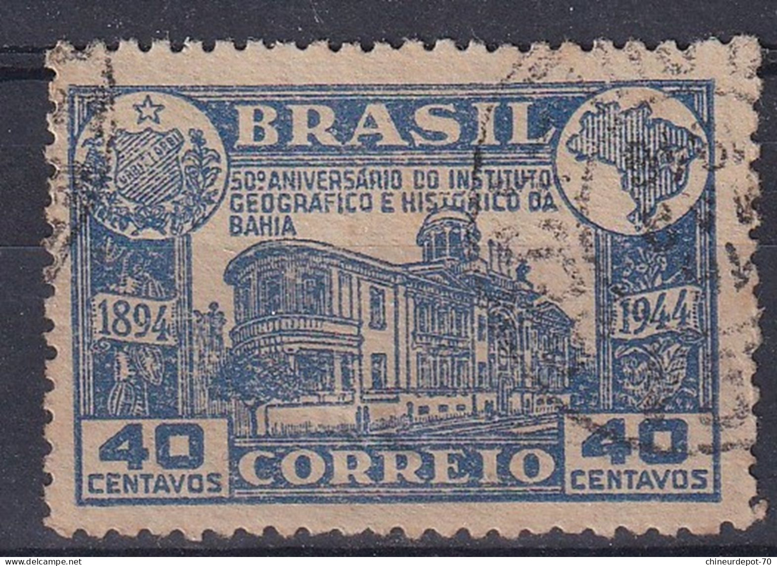 BRÉSIL 50º ANIVERSÁRIO DO INSTITUTO GEOGRÁFICO E HISTORICO DA BAHIA - Gebraucht