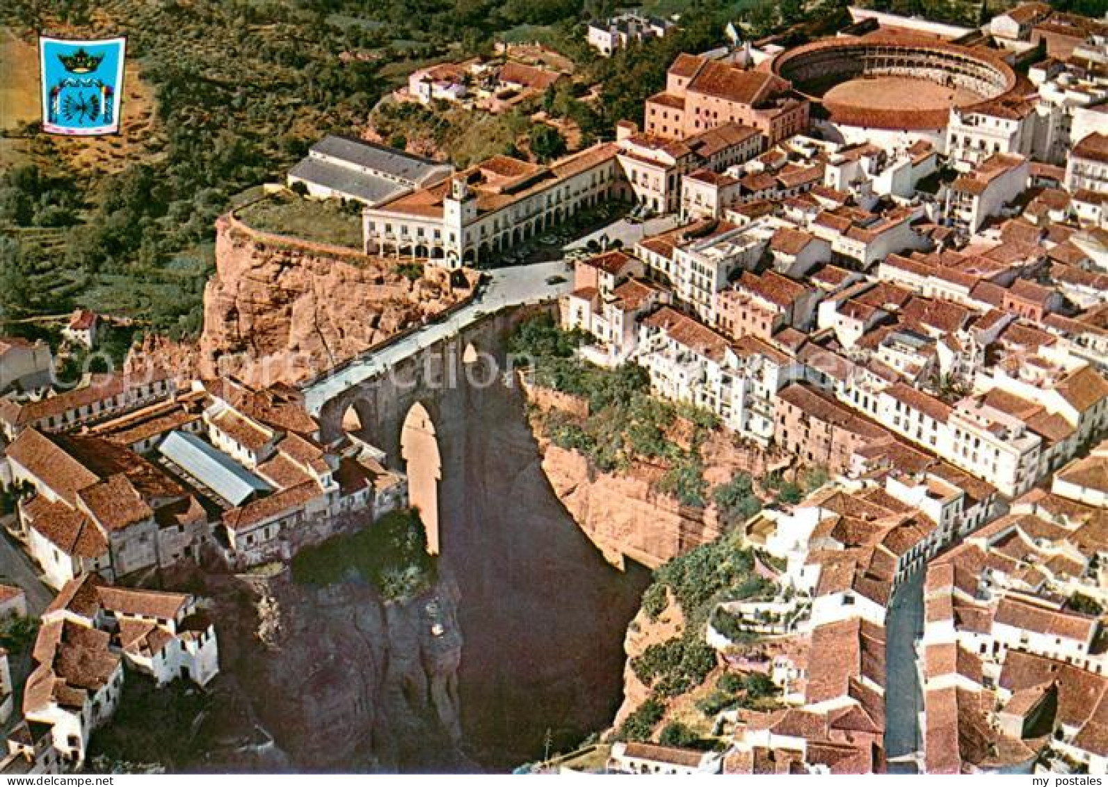 73653838 Ronda Andalucia Puente Y Plaza De Toros Vista Aérea Ronda Andalucia - Otros & Sin Clasificación