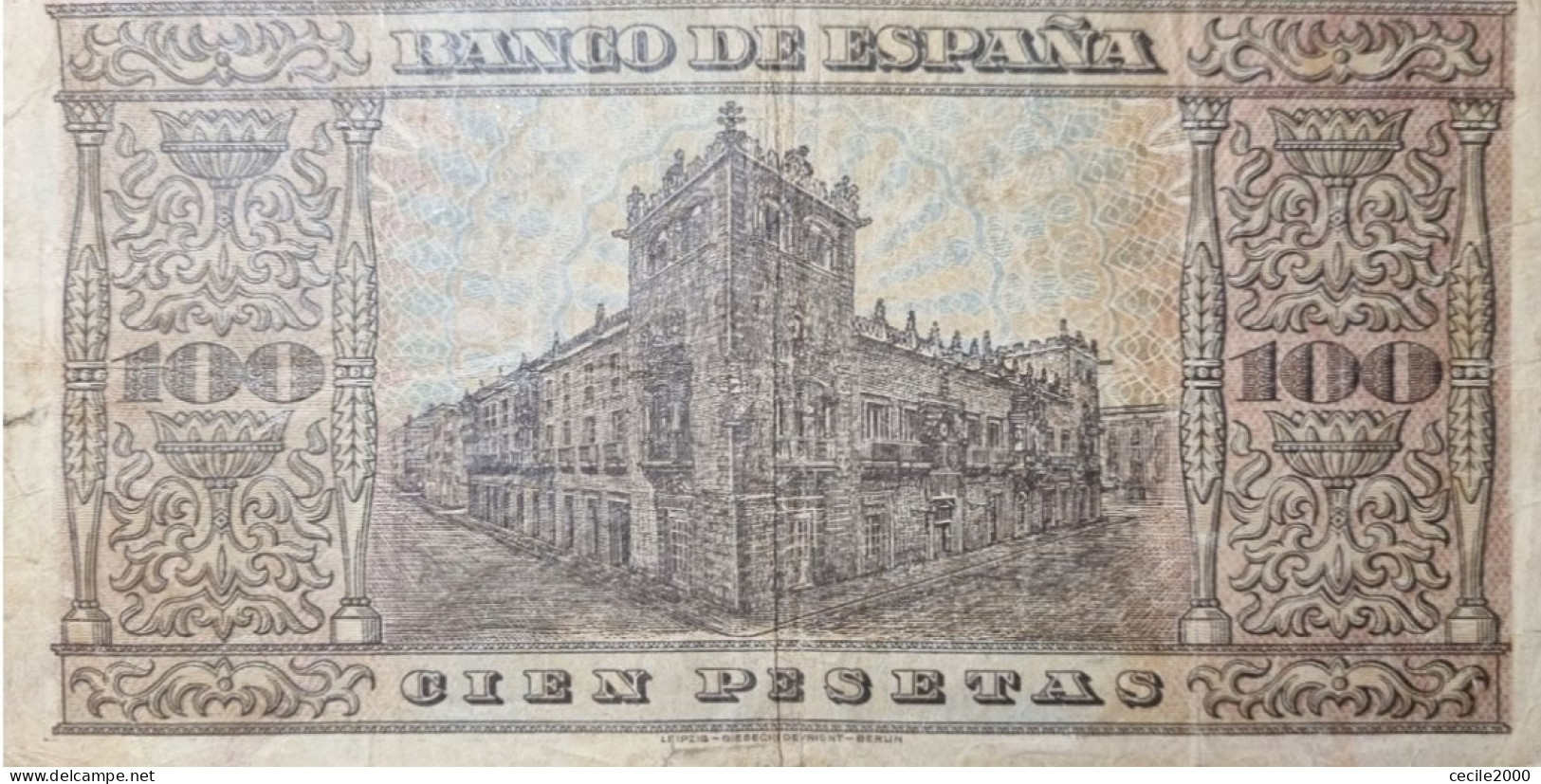 SERIE A* BILLET ESPAGNE SPAIN BANKNOTE 100 PESETAS 1938 VF MBC- BILLETE ESPAÑA *COMPRAS MULTIPLES CONSULTAR* - 100 Pesetas