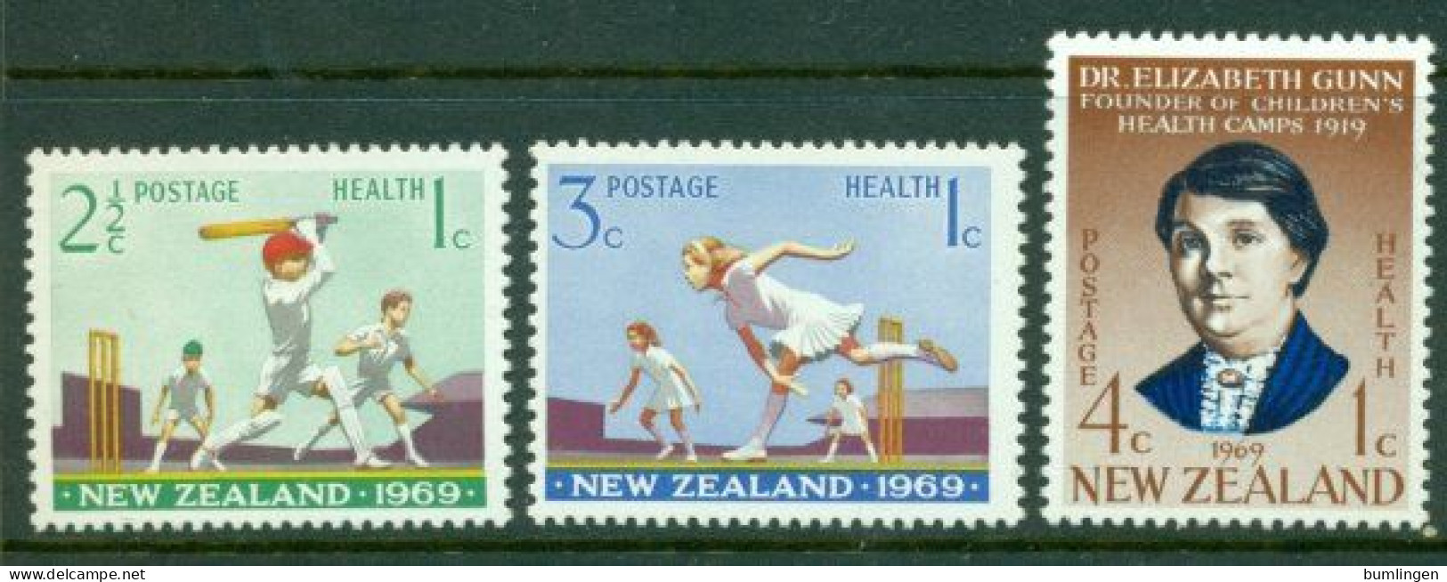 NEW ZEALAND 1969 Mi 504-06** Health - Cricket [B866] - Cricket