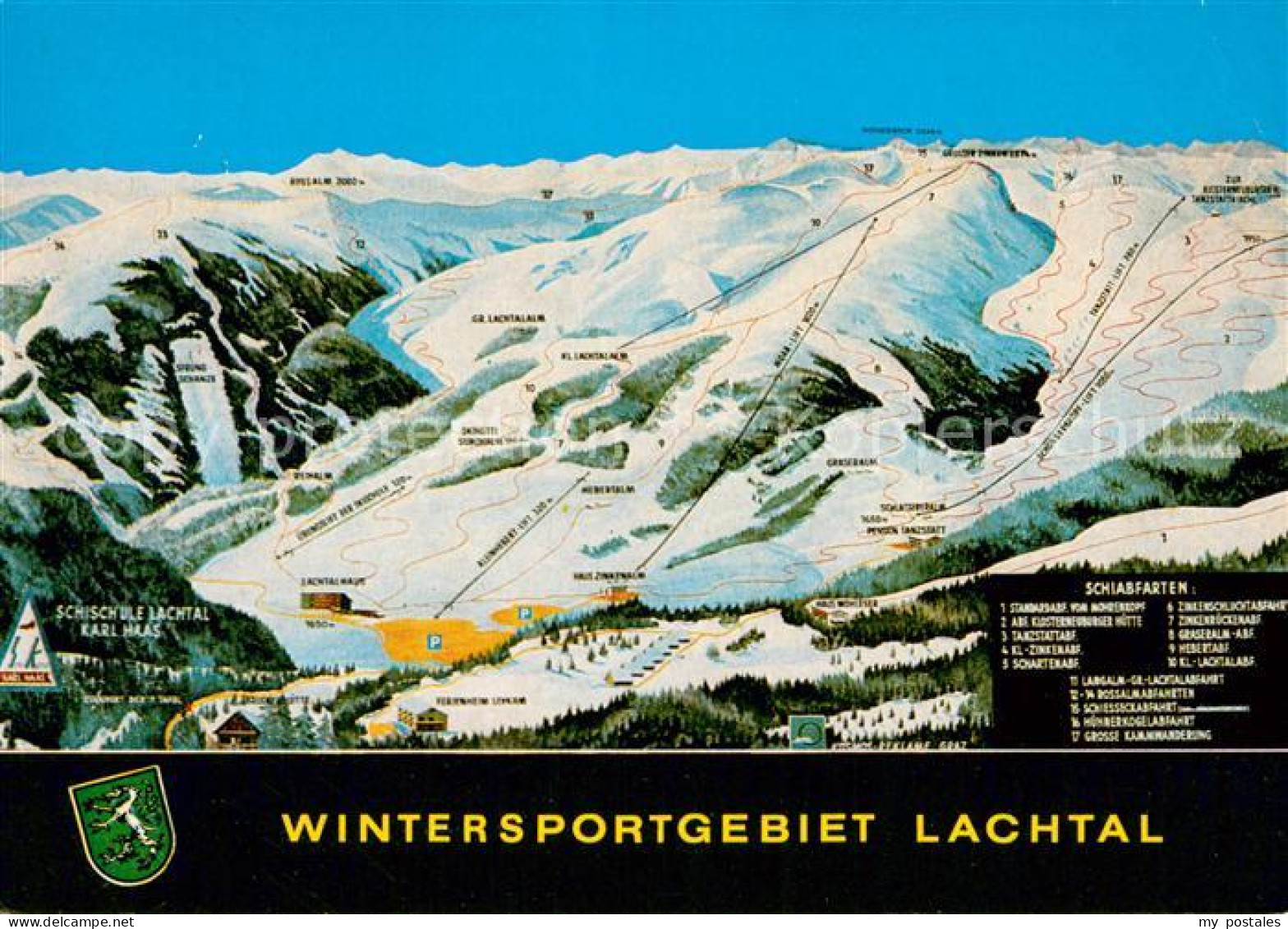 73653793 Niederwoelz Uebersichtskarte Wintersportgebiet Lachtal Niederwoelz - Otros & Sin Clasificación