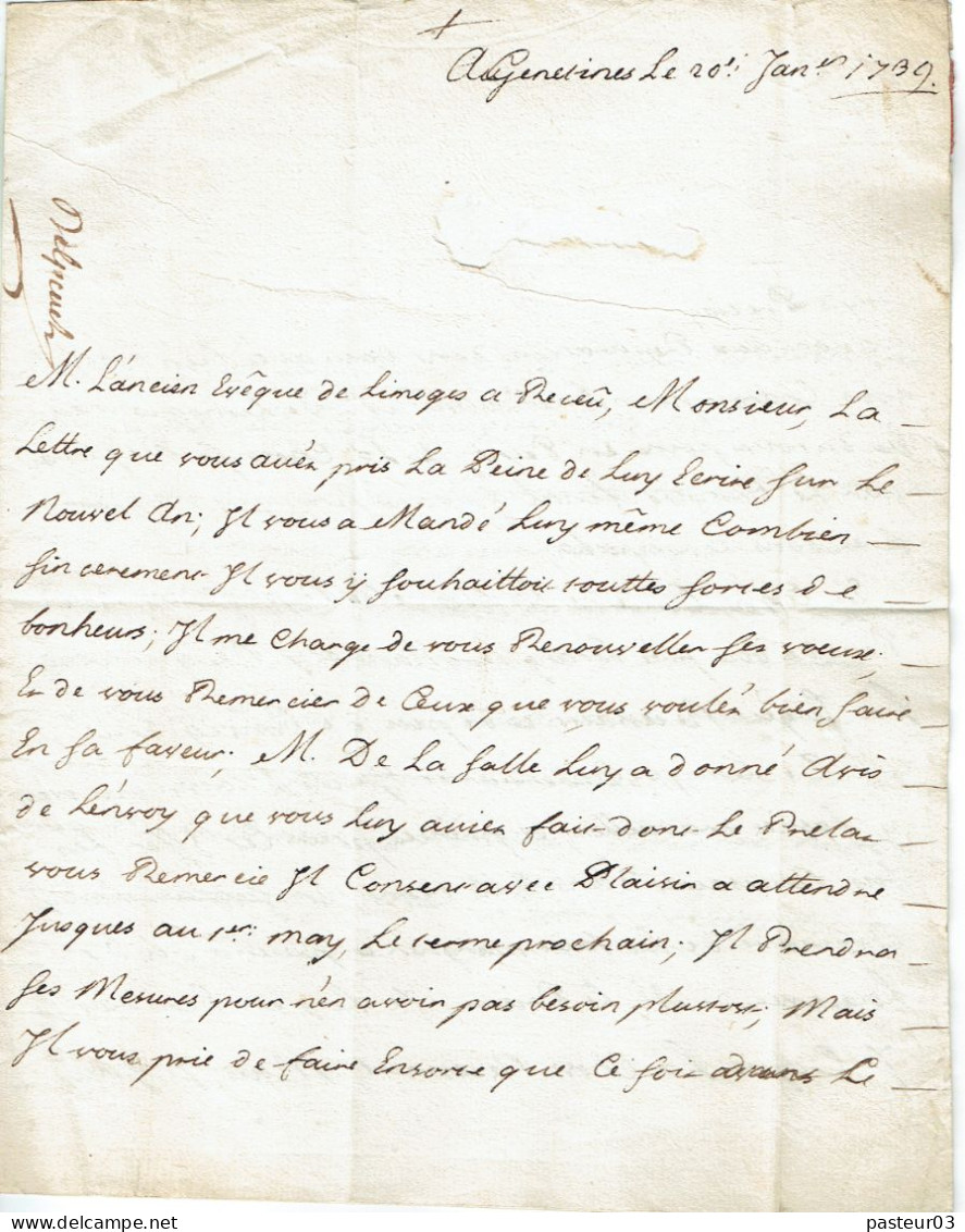 Roanne Loire Lettre De 1739 Pour Chatelaudren 1ère Période - 1701-1800: Vorläufer XVIII