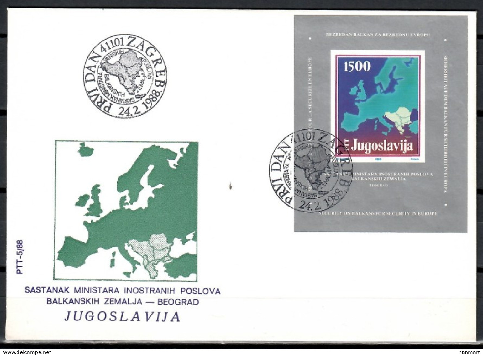 Yugoslavia 1988 Mi Block 31 FDC  (FDC ZE2 YUGbl31) - Geografía