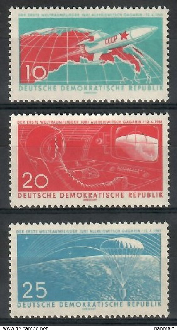 Germany, Democratic Republic (DDR) 1961 Mi 822-824 Mh - Mint Hinged  (PZE5 DDR822-824) - Autres & Non Classés