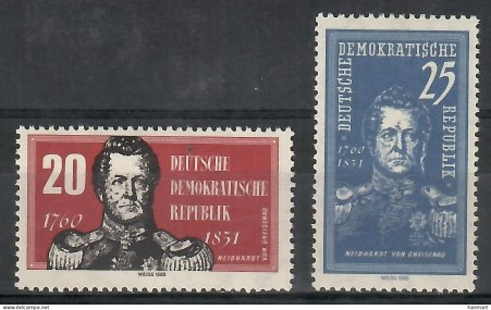 Germany, Democratic Republic (DDR) 1960 Mi 793-794 Mh - Mint Hinged  (PZE5 DDR793-794) - Militares