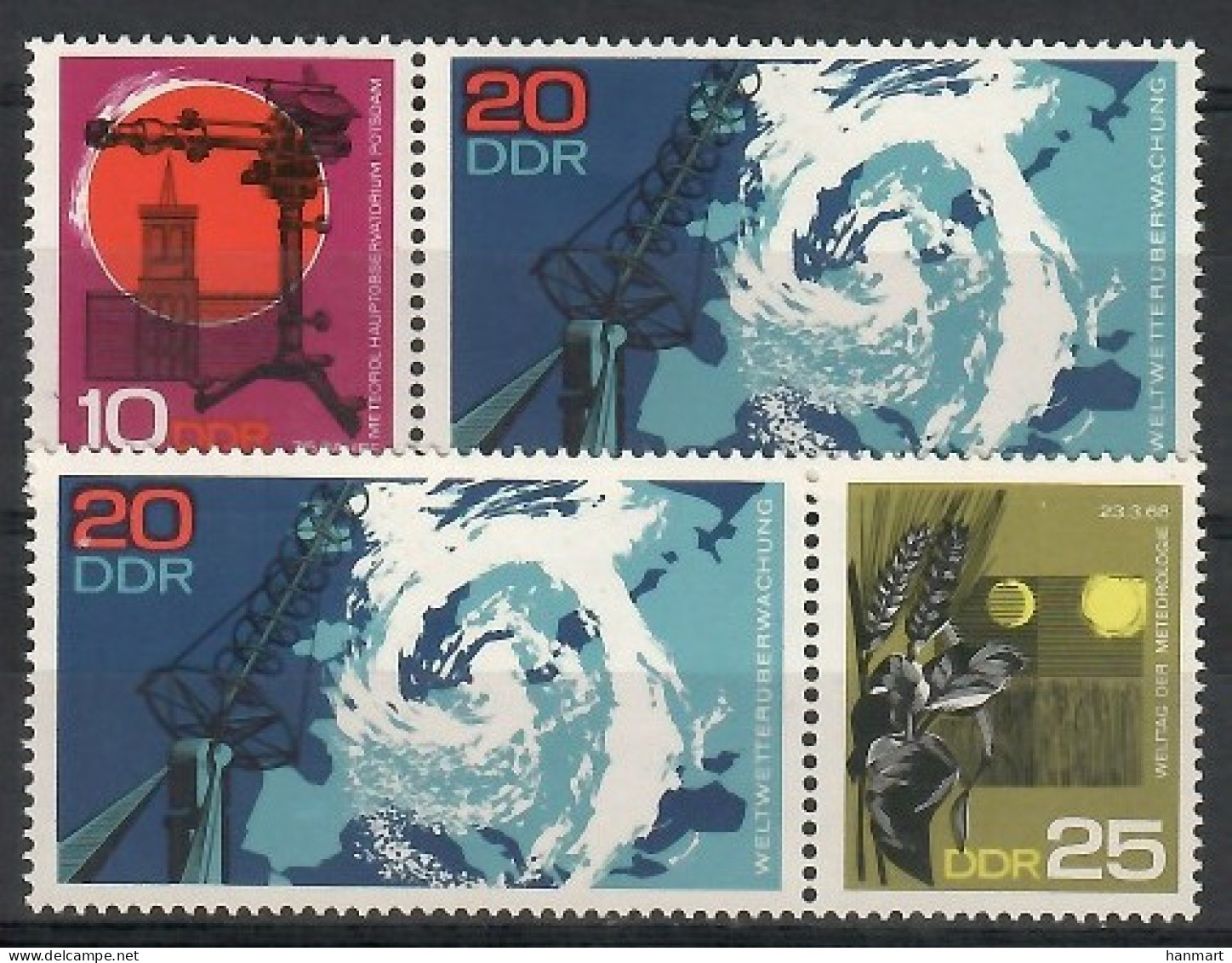 Germany, Democratic Republic (DDR) 1968 Mi 1343-1345 MNH  (ZE5 DDRpar1343-1345) - Sonstige & Ohne Zuordnung