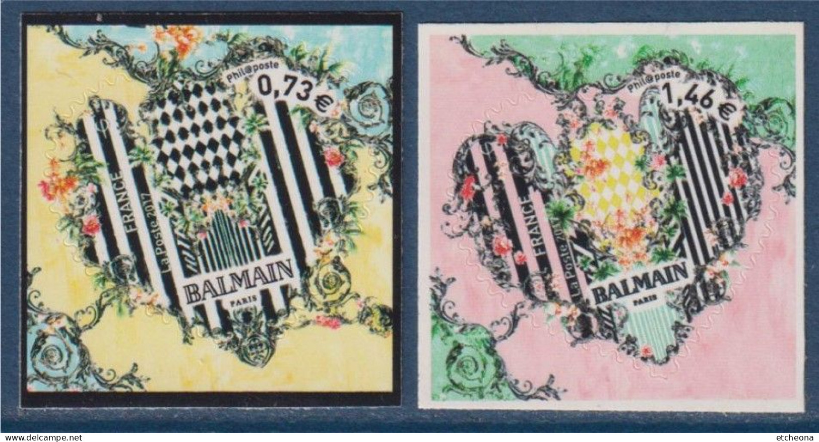 Coeur 2017 Saint Valentin 0.73€ Et 1.46€ Neufs N°1372 1373 Adhésifs Balmain Maison De Couture Française - Unused Stamps