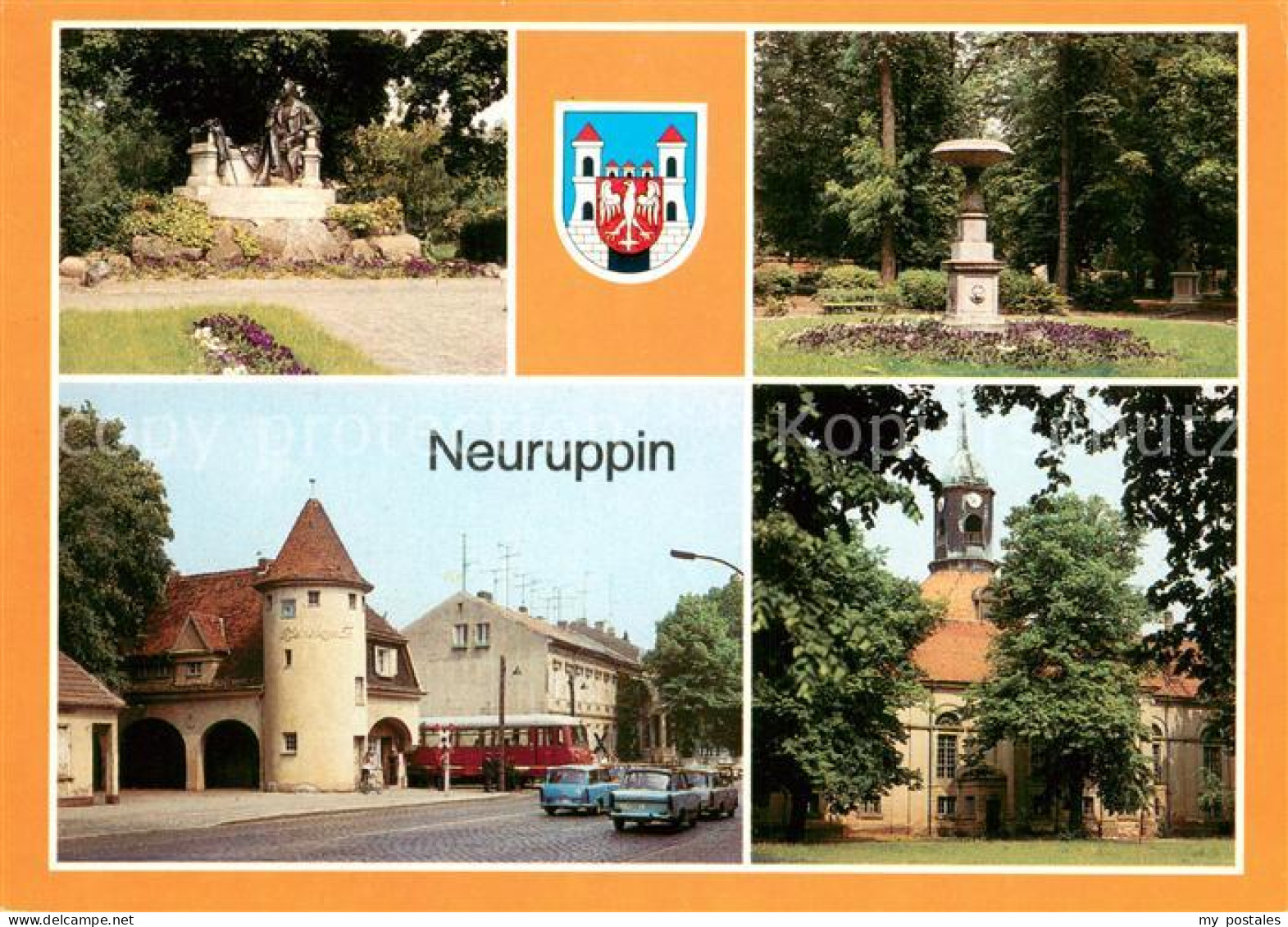 73653716 Neuruppin Fontane Denkmal Tempelgarten Bahnhof Rheinsberger Tor Pfarrki - Neuruppin