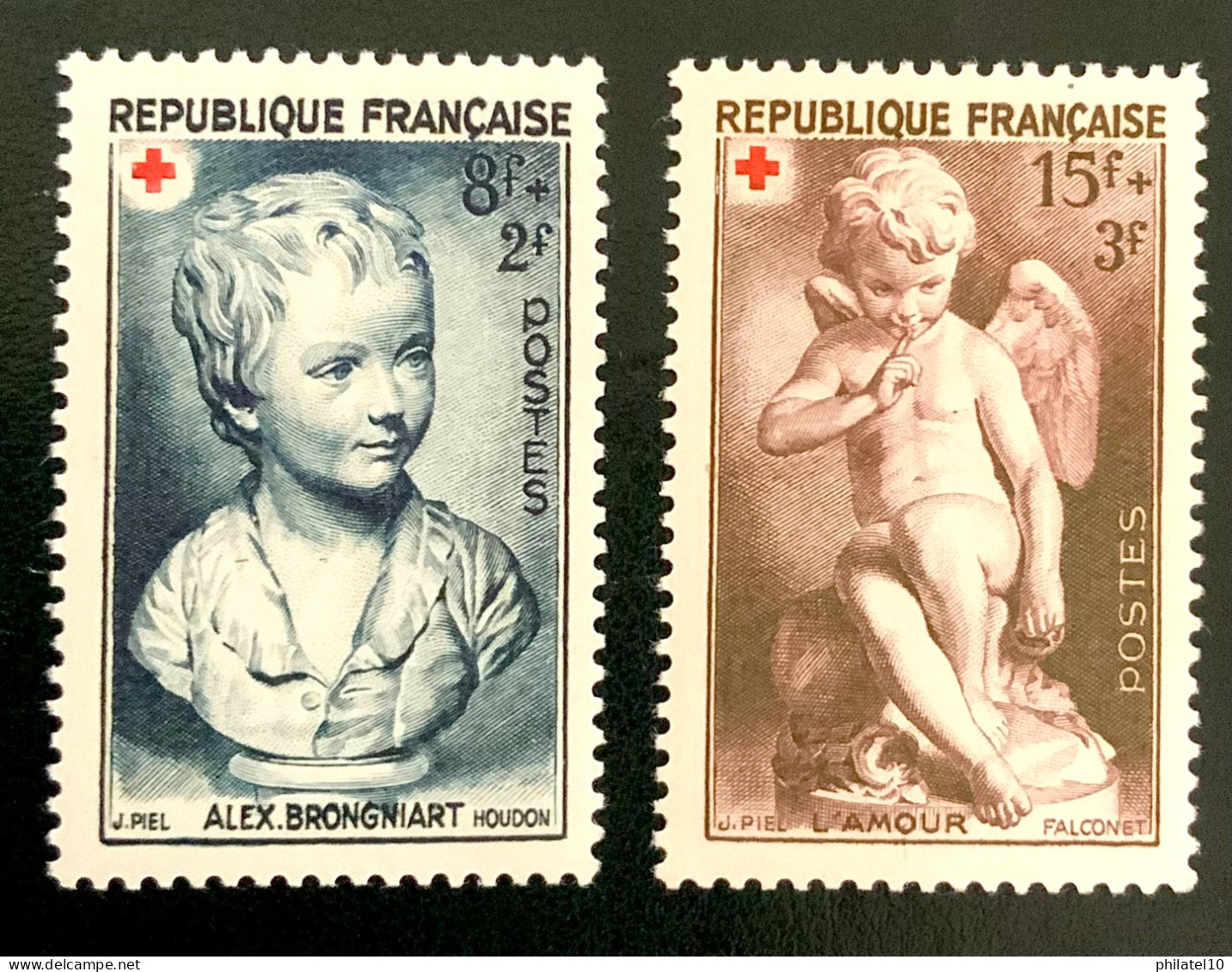 1950 FRANCE N 876/77 CROIX ROUGE ALEX BRONGNIART . L’AMOUR - NEUF** - Nuevos