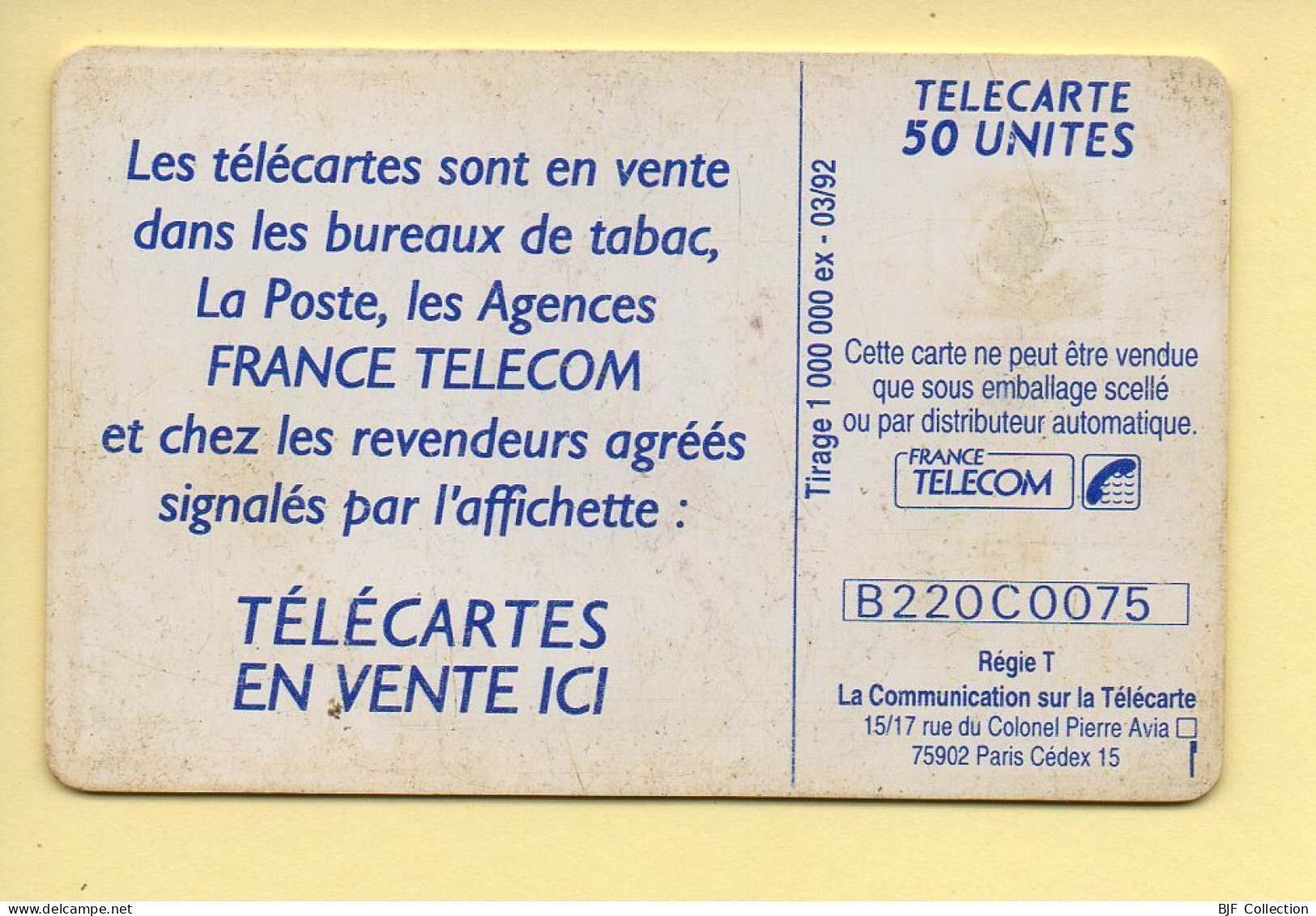 Télécarte 1992 : VOS PASSIONS ONT LA PAROLE / 50 Unités / Numéro B220C0075 / 03-92 (voir Puce Et Numéro Au Dos) - 1992