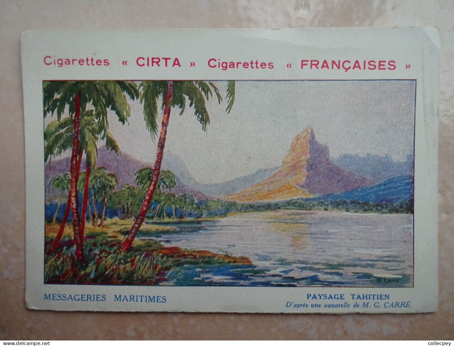 CPA Paysage TAHITIEN Publicité Cigarettes CIRTA Messageries Maritimes - Polynésie Française