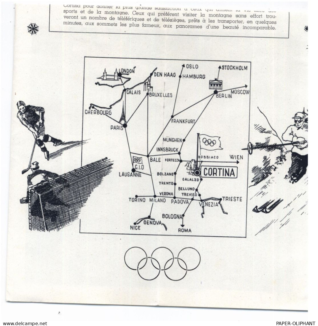 OLYMPIA 1956 CORTINA , Grosse Faltkarte Mit Zahlreichen Photos - Olympische Spelen