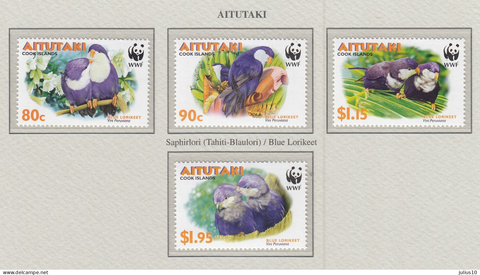 AITUTAKI 2002 WWF Birds Mi 772-775 MNH(**) Fauna 660 - Other & Unclassified