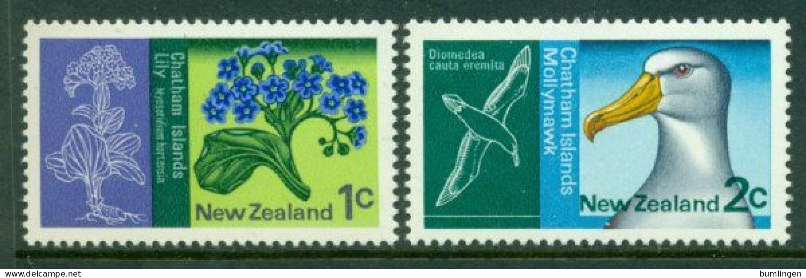 NEW ZEALAND 1970 Mi 548-49** Chatham Islands [B871] - Albatro & Uccelli Marini