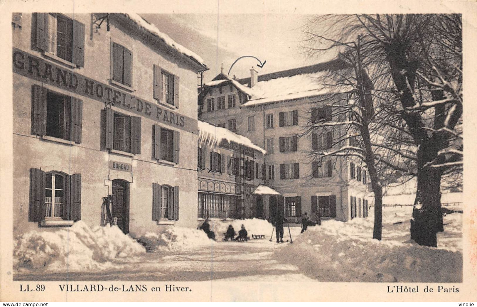 24-5742 : VILLARS-DE-LANS. HOTEL DE PARIS EN HIVER. OBLITERATION  DAGUIN - Villard-de-Lans