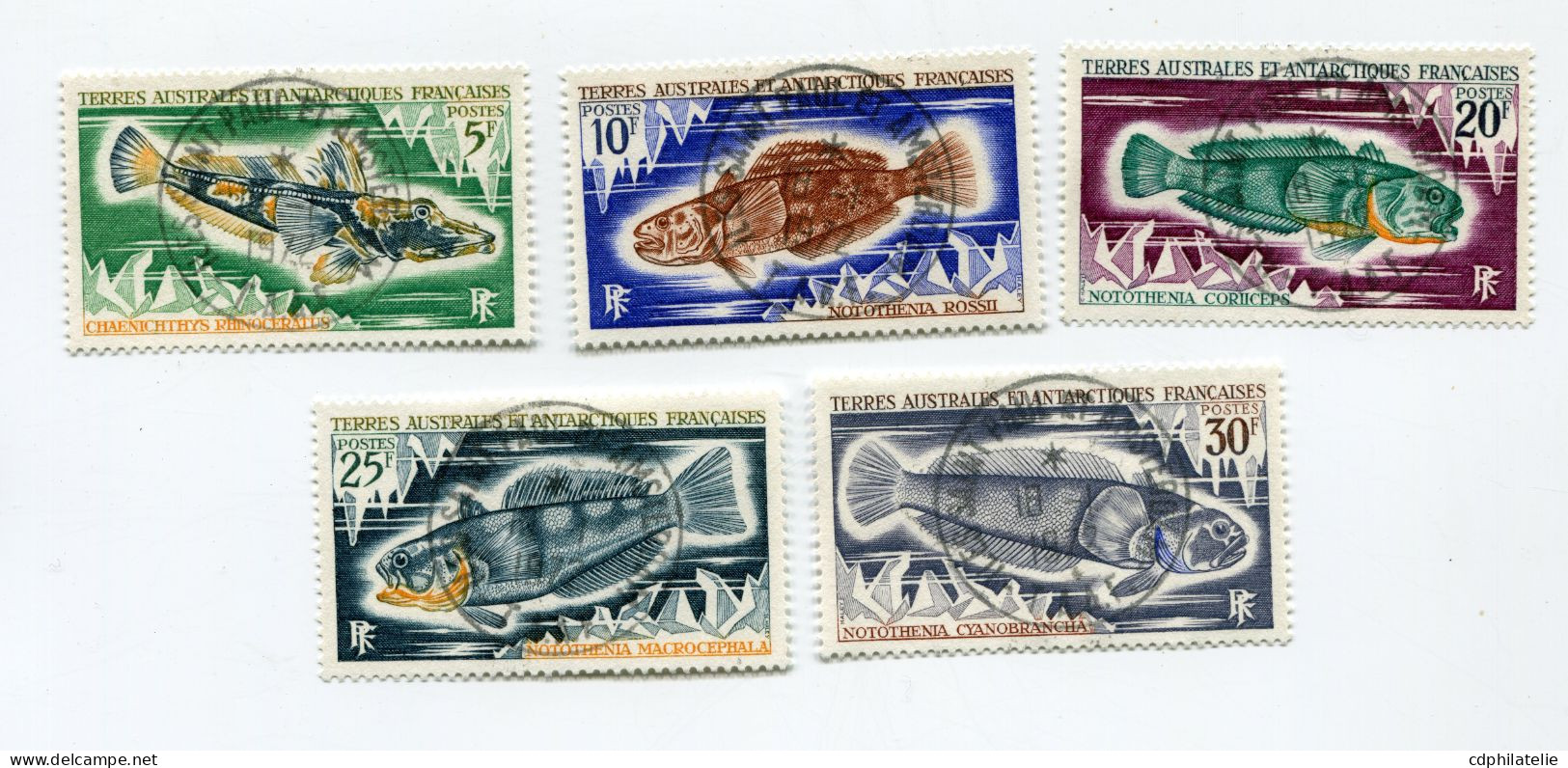 T. A. A. F. N°34 / 38 O POISSONS DIVERS - Used Stamps