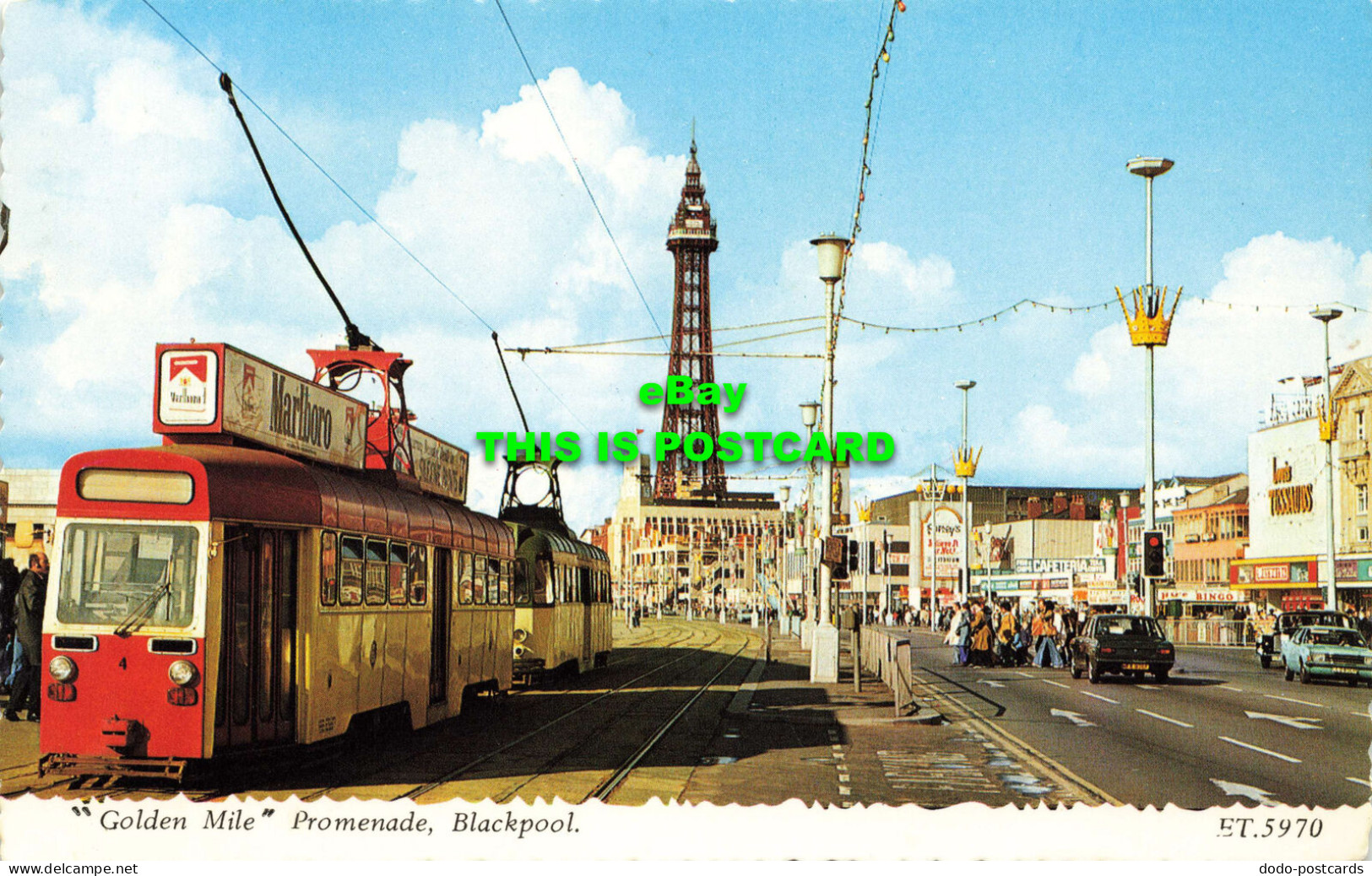 R573104 Golden Mile Promenade. Blackpool. ET. 5970. Bamforth. 1977 - World