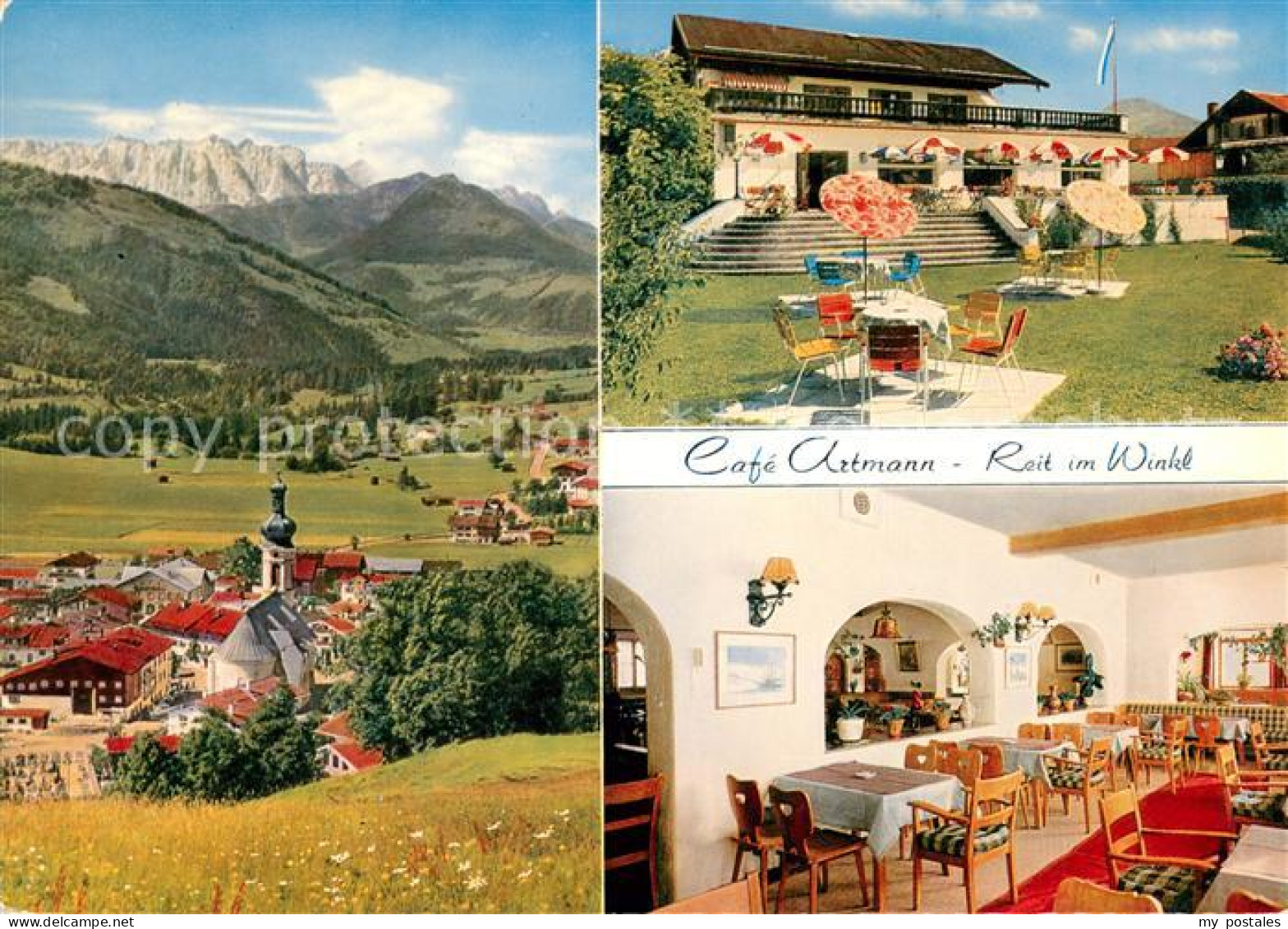 73653636 Reit Winkl Cafe Artmann Gastraum Garten Gesamtansicht Mit Alpenpanorama - Reit Im Winkl