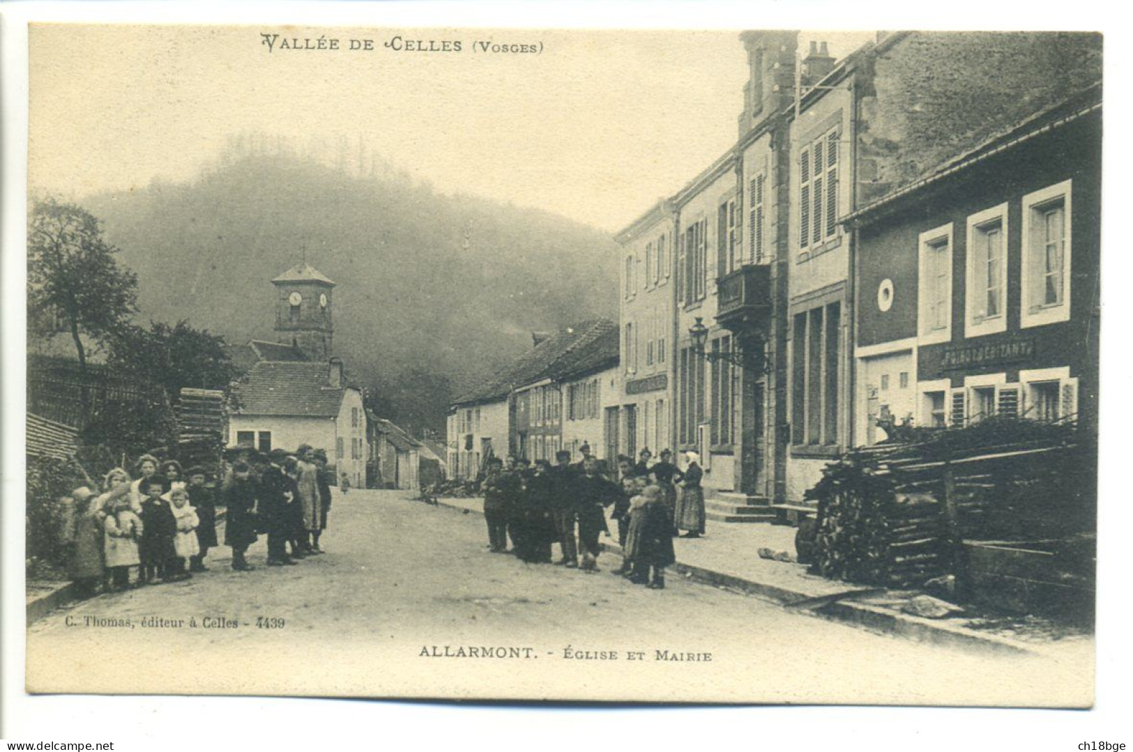 CPA 88 Vosges - ALLARMONT Vallée De Celles - Eglise Et Mairie - Belle Animation, Enfants - Raon L'Etape