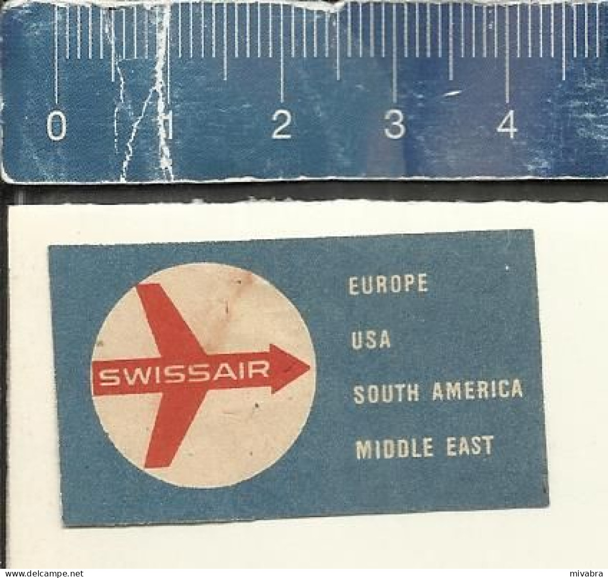 SWISSAIR DESTINATIONS EUROPE USA SOUTH AFRICA MIDDLE EAST ( AIRLINES ) - OLD VINTAGE SMALL  MATCHBOX LABEL - Luciferdozen - Etiketten