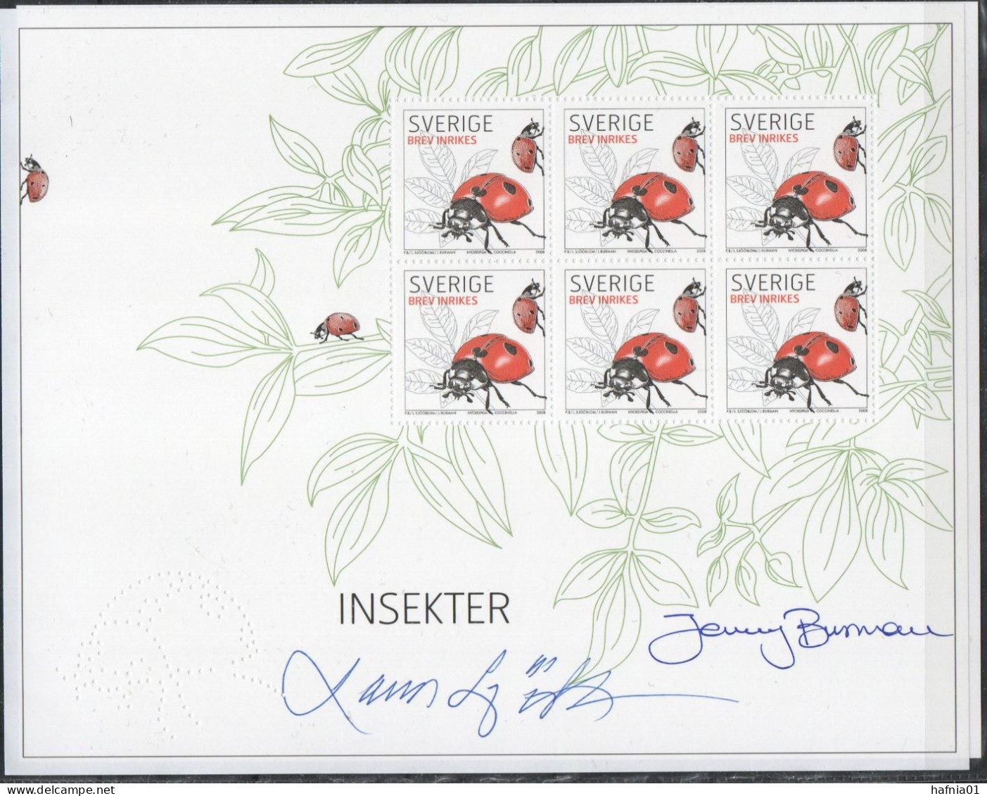 Lars Sjööblom. Sweden 2006. Insects. Michel 2626 KLB. MNH. Signed. - Blocks & Kleinbögen