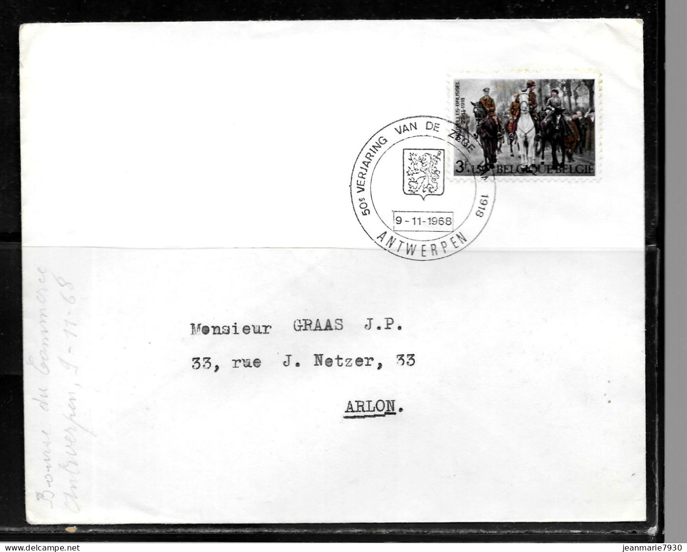 CC170 - BELGIQUE - LETTRE DE ANTWERPEN DU 09/11/68 - Briefe U. Dokumente