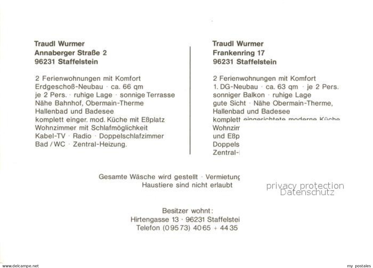 73653613 Staffelstein Ferienwohnungen Traudl Wurmer Staffelstein - Staffelstein