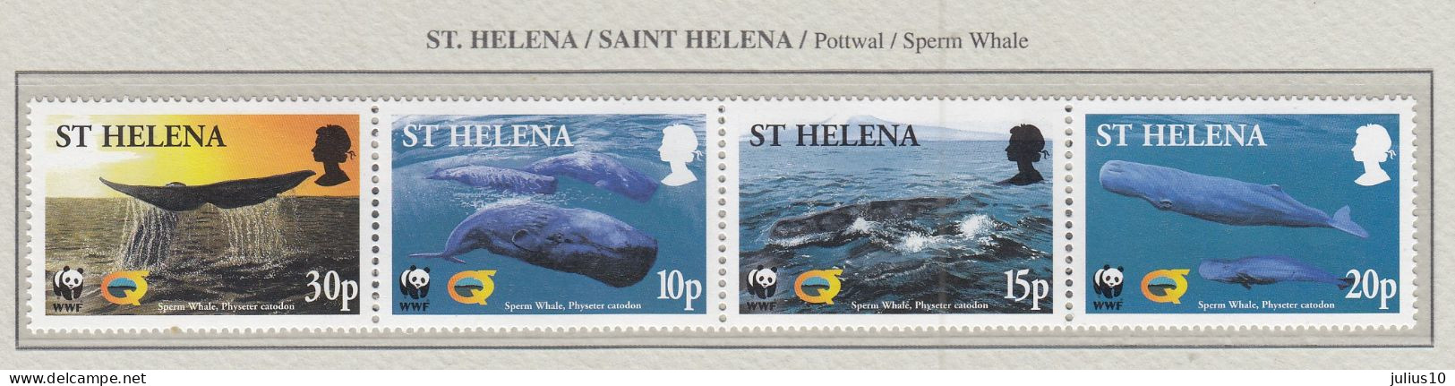 ST HELENA 2002 WWF Whales Mi 852-855 MNH(**) Fauna 663 - Ballenas