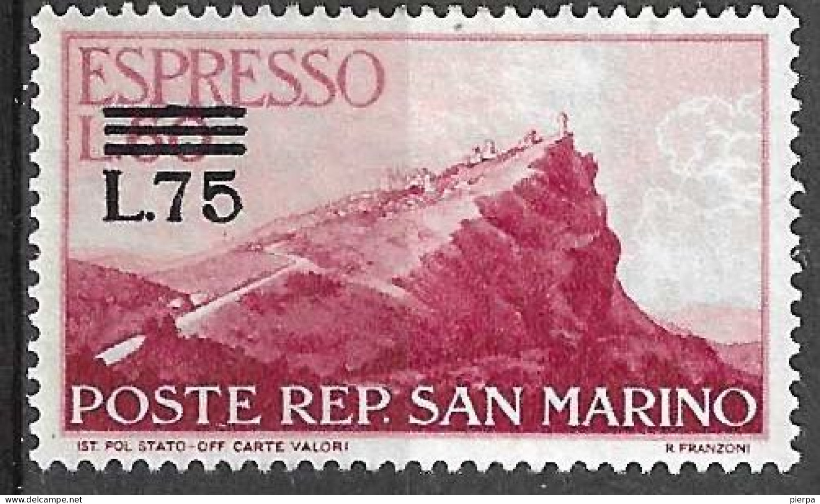 SAN MARINO - 1957 - ESPRESSO - CENT 75/60 - NUOVO MH* (YVERT EX 23 - MICHEL 584 - SS EX23) - Express Letter Stamps