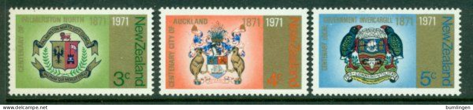 NEW ZEALAND 1971 Mi 554-56** City Coat Of Arms [B874] - Timbres